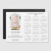 ピンクウォーターカラードアスパニエル犬実在エステートカレンダー マグネット招待状 (正面/裏面)