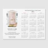 ピンクウォーターカラードアスパニエル犬実在エステートカレンダー マグネット招待状 (正面)