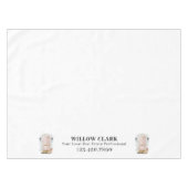 ピンクウォーターカラードアスパニエル犬実在エステートビジネス テーブルクロス (正面(横))