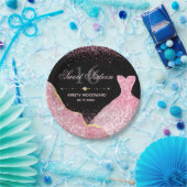 ピンクウォーターカラードレスグラムエッジスイート16誕生日 ペーパープレート (パーティー)