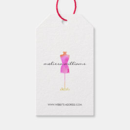 ピンクウォーターカラードレスマネキンファッションブティック ギフトタグ