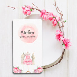 ピンクウォーターカラードレスマネキン 名刺