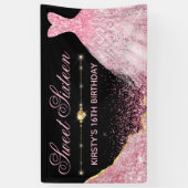 ピンクウォーターカラードレス&グラムエッジスイート16 横断幕 (縦)