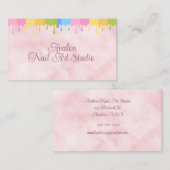 ピンクウォーターカラーネイアアートスタジオ 名刺 (正面/裏面)