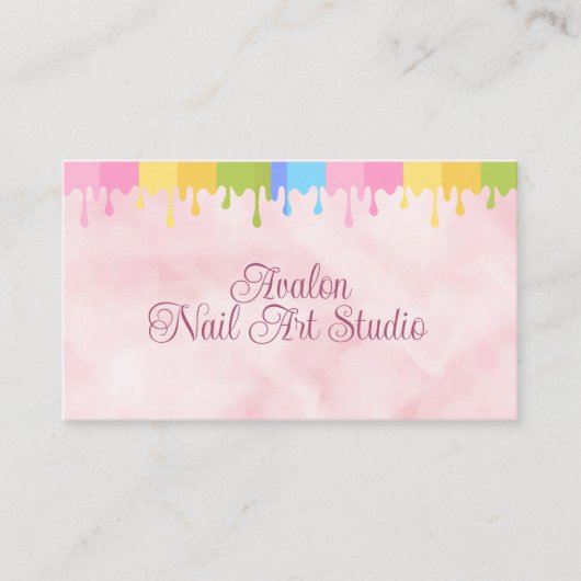 ピンクウォーターカラーネイアアートスタジオ 名刺 (正面)