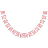 ピンクウォーターカラーハッピーファースト誕生日 バンティングフラッグ (全)