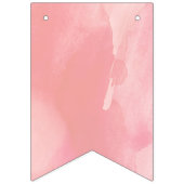 ピンクウォーターカラーハッピーファースト誕生日 バンティングフラッグ (第1の旗)