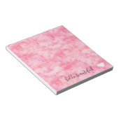 ピンクウォーターカラーハロービューティフルハート ノートパッド (アングル)