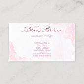 ピンクウォーターカラーハンドメイドジュエリーネックレスイヤリング 名刺 (裏面)