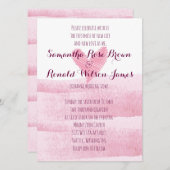 ピンクウォーターカラーハート結婚式招待状 招待状 (正面/裏面)