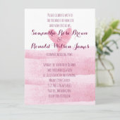 ピンクウォーターカラーハート結婚式招待状 招待状 (スタンド正面)