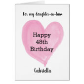 ピンクウォーターカラーハート48誕生日 (正面)