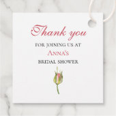 ピンクウォーターカラーバラギフトラベル フェイバータグ (裏面)