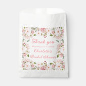 ピンクウォーターカラーバラブライダルシャワー フェイバーバッグ (正面)