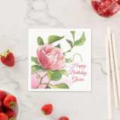 ピンクウォーターカラーバラ紙ナプキン スタンダードカクテルナプキン (インサイチュ)