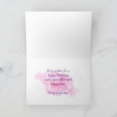 ピンクウォーターカラーバレエシューズハッピーバースデー カード (内部)
