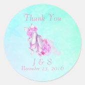 ピンクウォーターカラーバレエ結婚シューズありがとう ラウンドシール (正面)