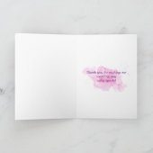 ピンクウォーターカラーバレエ結婚スリッパありがとう サンキューカード (内部)