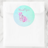 ピンクウォーターカラーバレエ靴ありがとう ラウンドシール (バッグ)