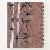 ピンクウォーターカラーバードバンブー名前をカスタムする ノートブック (裏面)