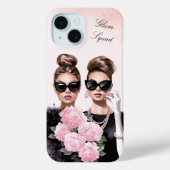 ピンクウォーターカラーファッショナブルGLAMスクワッドカスタム Case-Mate iPhoneケース (裏面)