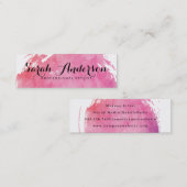 ピンクウォーターカラーファンシー文字 スキニー名刺 (正面/裏面)
