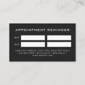 ピンクウォーターカラーフラワーダイヤモンドグリッターサロンブラック 予約カード (裏面)