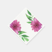 ピンクウォーターカラーフラワーフローラ春ブライダルシャワー スタンダードカクテルナプキン (角)