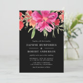 ピンクウォーターカラーフラワーポシー結婚式招待状II 招待状 (スタンド正面)