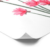 ピンクウォーターカラーフラワー子供部屋ルームデコール ポスター (角)