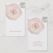 ピンクウォーターカラーフラワー誕生日モダンシック 名刺 (正面/裏面)
