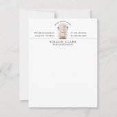 ピンクウォーターカラーフロントドアパーソナライズされた会社 ノートカード (正面)