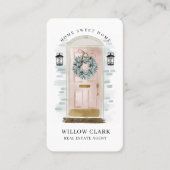 ピンクウォーターカラーフロントドアリース写真&ロゴ 名刺 (正面)