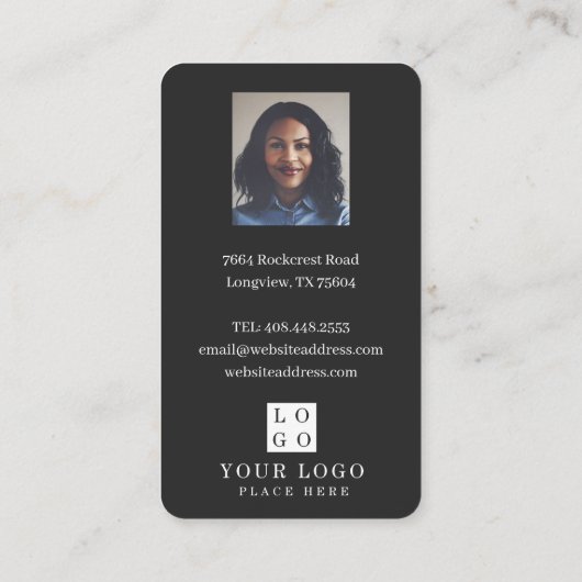 ピンクウォーターカラーフロントドアリース写真&ロゴ 名刺 (裏面)