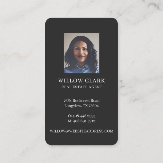 ピンクウォーターカラーフロントドア実在エステートエージェント 名刺 (裏面)