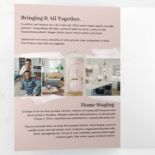 ピンクウォーターカラーフロントドア実在エテートマーケティング 三つ折りカード (内部最初)