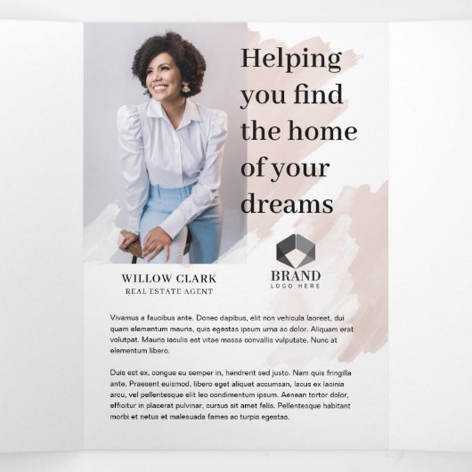 ピンクウォーターカラーフロントドア実在エテートマーケティング 三つ折りカード (内部中)