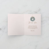 ピンクウォーターカラーフロントドア&リースありがとう サンキューカード (内部)