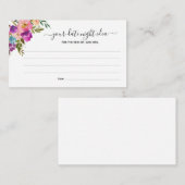 ピンクウォーターカラーフローラあなたのデート夜アイディア エンクロージャーカード (正面/裏面)