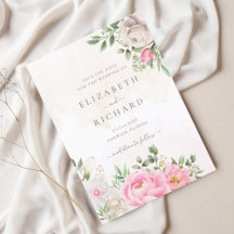 ピンクウォーターカラーフローラエレガントな結婚式