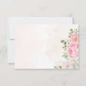 ピンクウォーターカラーフローラエレガントな結婚式 出欠カード (裏面)