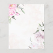 ピンクウォーターカラーフローラエレガントウェディング招待状 (裏面)