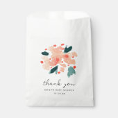 ピンクウォーターカラーフローラガーデンありがとう フェイバーバッグ (正面)