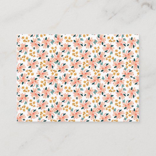 ピンクウォーターカラーフローラガーデンおむつラッフル エンクロージャーカード (裏面)