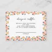 ピンクウォーターカラーフローラガーデンおむつラッフル エンクロージャーカード (正面)