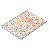 ピンクウォーターカラーフローラガーデンパーソナライズされた ノートブック (左側)