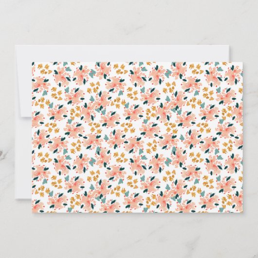 ピンクウォーターカラーフローラガーデンベビーシャワー サンキューカード (裏面)