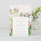 ピンクウォーターカラーフローラガーデン婚約 招待状 (スタンド正面)