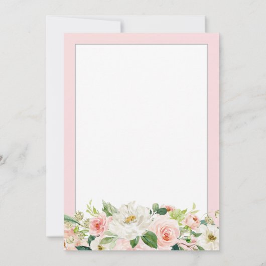 ピンクウォーターカラーフローラクインセアニラ日付を保存 セーブザデート (裏面)