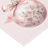 ピンクウォーターカラーフローラクリスマスオーナメント ショートテーブルランナー (コーナー)